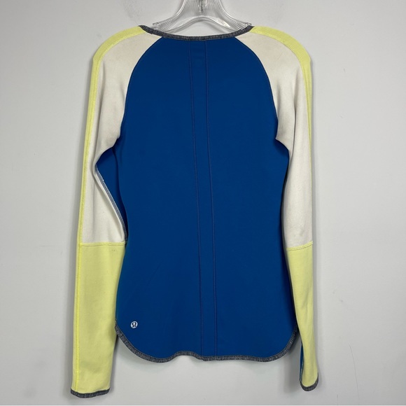 Lululemon Runder Under Long Sleeve Limitless Blue Heathered Coal Clarity Yellow - Picture 5 of 16